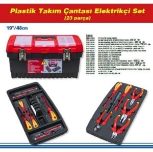 İZELTAŞ 8440001023 Elektrikçi Set Plastik Takım Çantalı 23 Parça