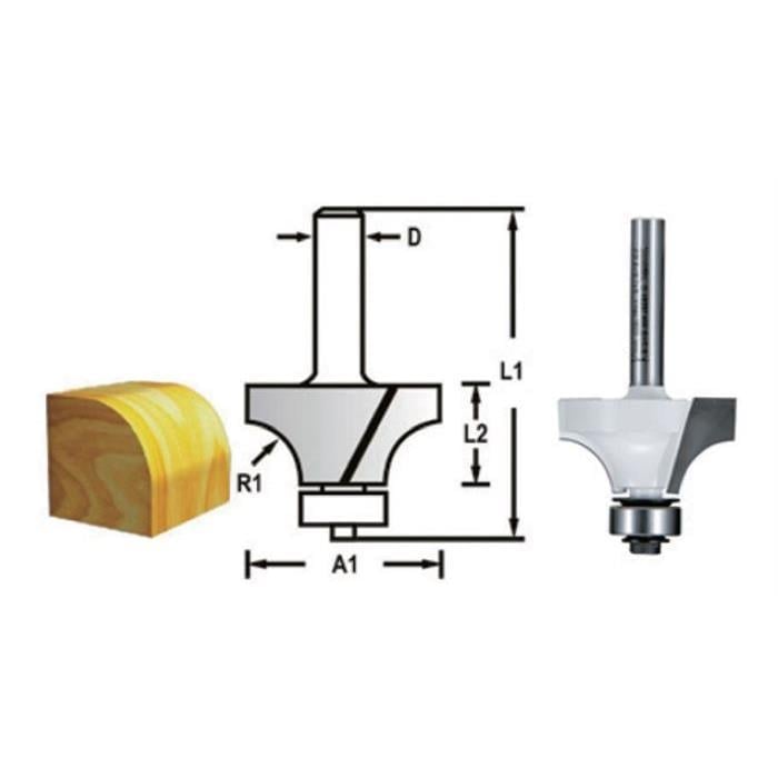 Makita D-48290 Freze Rulmanlı Yuvarlak Profil Bıçağı (Çift Bıçak)