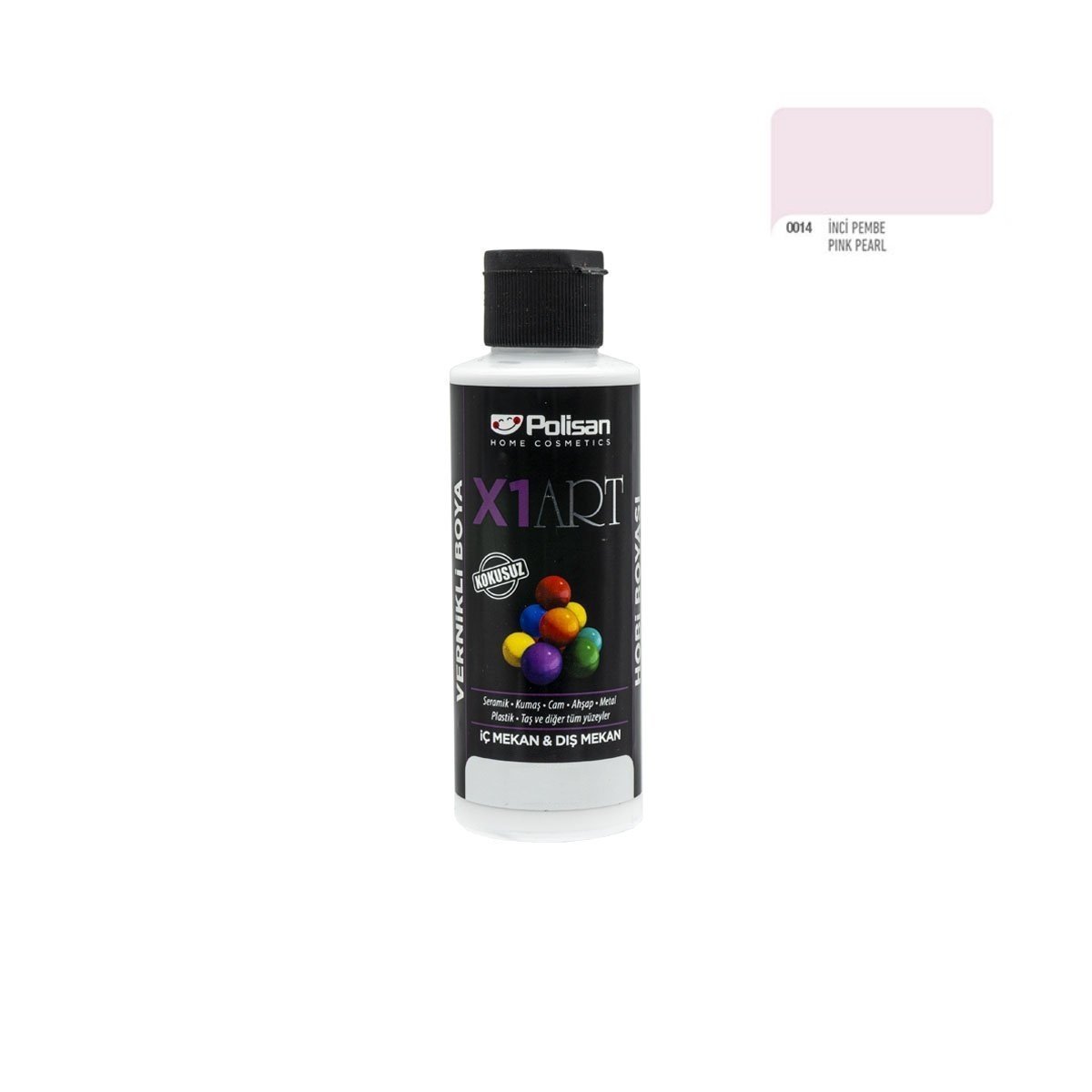 Polisan X1ART Vernikli Hobi Boyası 120ml - İnci Pembe