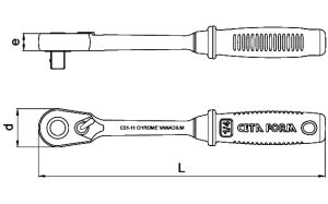 CETA FORM C01-11 1/4'' Düğmeli Cırcır Kolu (Kompakt Kafa)