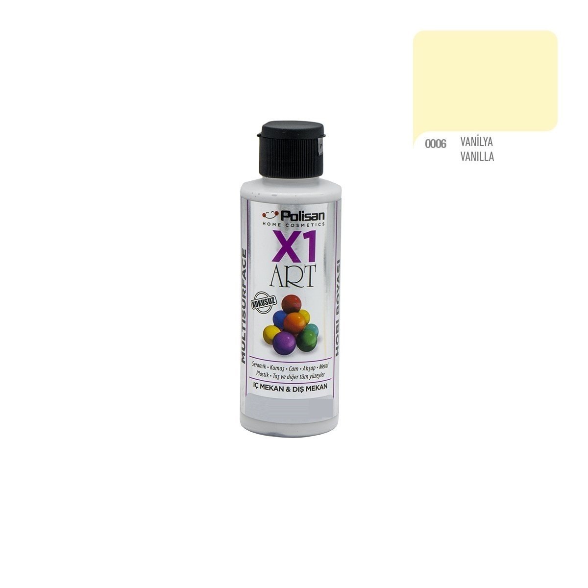 Polisan X1ART Multisurface Hobi Boyası 120ml - 0006 Vanilya