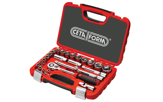 CETA FORM C20-25PH2 1/2'' 6 Köşe Lokma Takımı 25 Parça (Plastik Çanta)