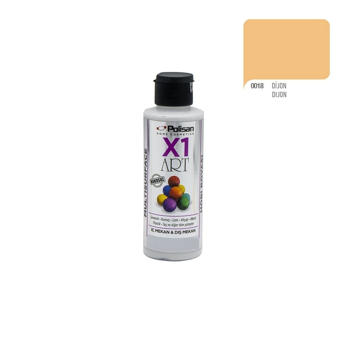 Polisan X1ART Multisurface Hobi Boyası 120ml - 0018 Dijon