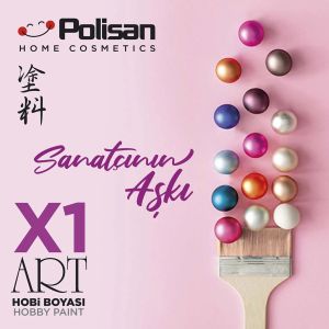 Polisan X1ART Vernikli Hobi Boyası 1000ml - Bayrak Kırmızı