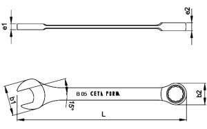 CETA FORM B05-22 C-Gear Cırcırlı Kombine Anahtar 22 mm (Düz)