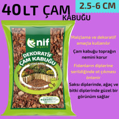 Nif Organik Doğal Çam Ağacı Kabuğu 20-60 mm 40 L