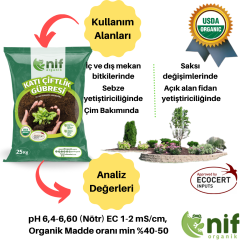 Nif Organik Katı Çiftlik Gübresi 25 kg