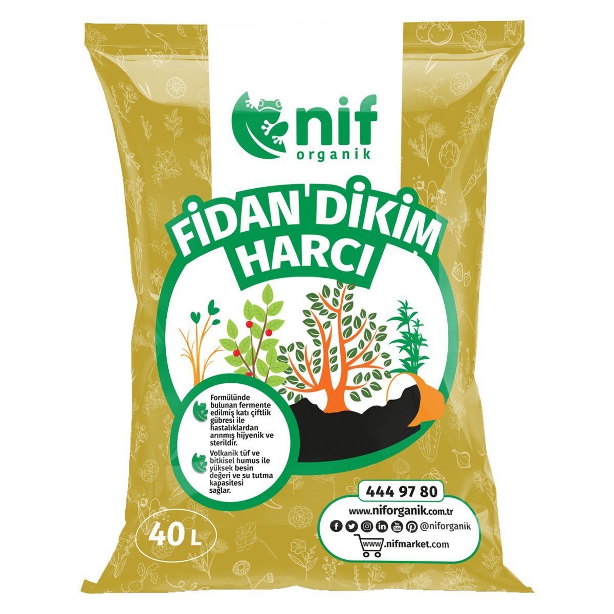 Nif Organik Fidan Dikim Harcı 40 lt
