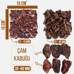 Çam Kabuğu 40 L  20-60 mm*50 adet 1 PALET Doğal Çam Ağacı Kabuğu