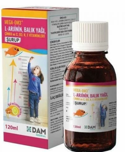 Mega-Om3 L-Arginine Fish Oil Şurup 120 ml