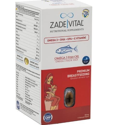 Zade Vital Omega 3 Balık Yağı İçeren Takviye Edici Gıda 50 Yumuşak Kapsül(Emziren Anne)