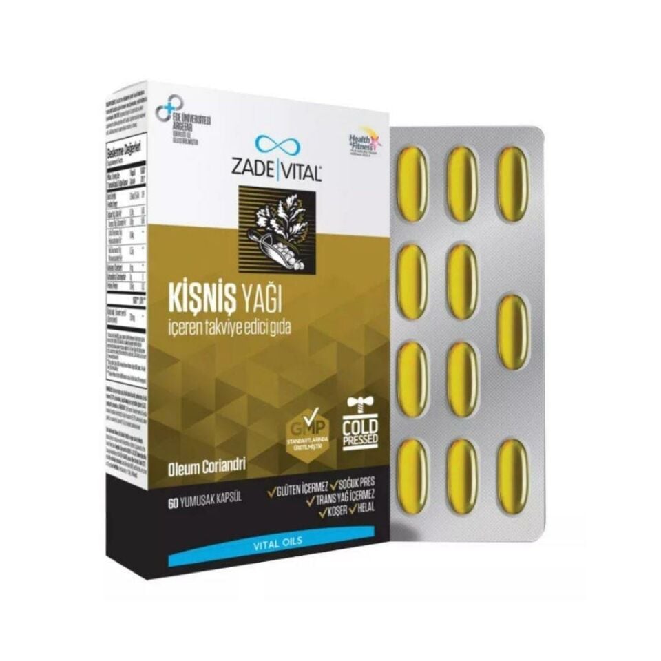 Zade Vital Kişniş Yağı 300mg 60 kapsül