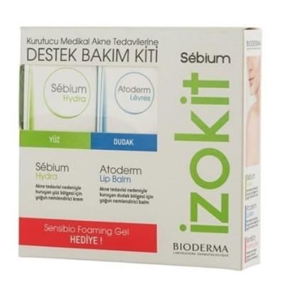 Bioderma Sebium Izokit - Sebium Hydra 40 ml + Atoderm Lip Balm 15 ml