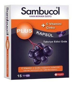 Sambucol Plus Kara Mürver Özütü + C Vitamini & Çinko 15 Kapsül