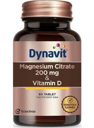 Dynavit Magnesium Citrate 200 mg & Vitamin D 60 Tablet