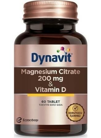 Dynavit Magnesium Citrate 200 mg & Vitamin D 60 Tablet