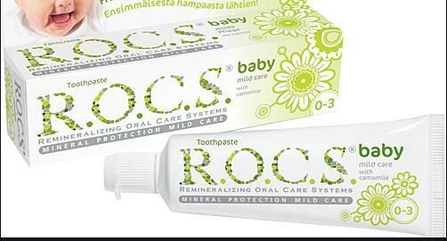 Rocs Baby Papatya Özlü Yutulabilir Diş Macunu 0-3 Yaş 35 ml