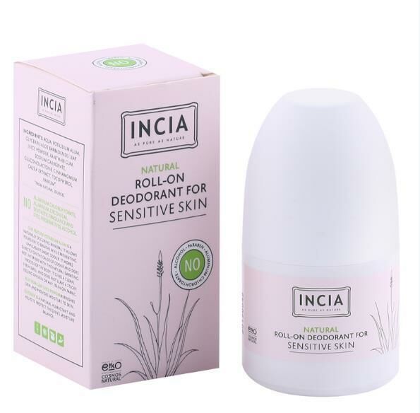 INCIA %100 Doğal Roll On Deodorant Hassas Ciltler İçin Ter Kokusu Önleyici Lekesiz 50 ml