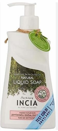 INCIA Doğal Sıvı Kastil Sabunu Hassas Ciltler İçin Zeytinyağlı 10 Bitkisel Değerli Yağ Vegan 250 ml