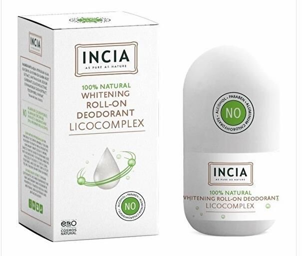 INCIA %100 Doğal Roll On Deodorant Beyazlatıcı Ter Kokusu Önleyici Lekesiz 50 ml
