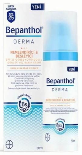 Bepanthol Derma Nemlendirici & Besleyici SPF25 Günlük Yüz Bakım Kremi 50 ml