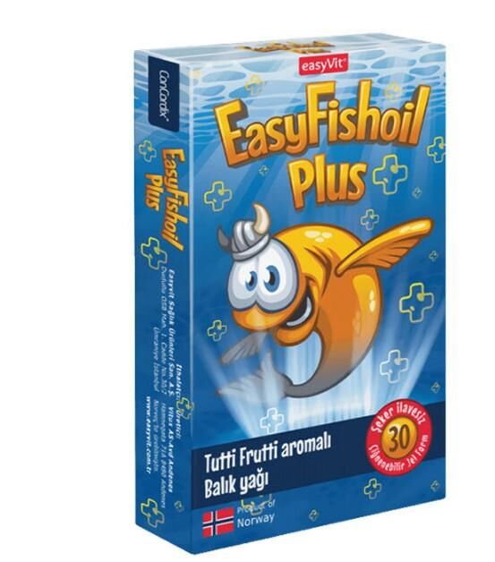 EasyFishoil Plus Balık Yağı Tutti Frutti Aromalı 30 Çiğnenebilir Jel