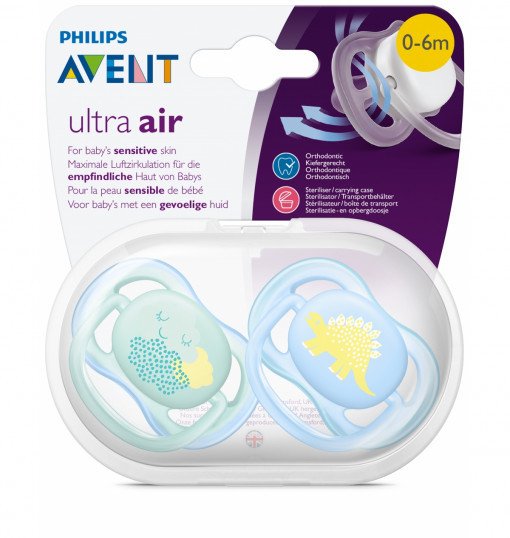 Avent Ultra Air Emzik 0-6 ay Erkek - Desenli