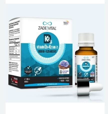 Zade Vital Vitamin D3K2 1000 IU Damla 20 ml