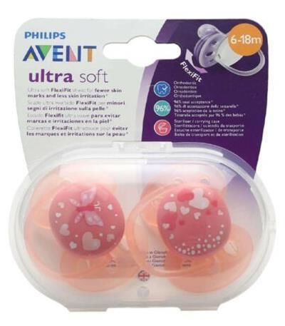 Philips Avent SCF223/22 Ultra Soft Desenli Emzik 6-18 Ay - Pembe