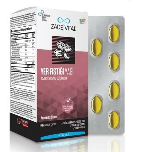 Zade Vital Fıstık Yağı 800 mg 60 Kapsül Blister