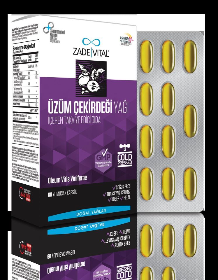 Zade Vital Üzüm Çekirdeği Yağı 500 mg 60 Kapsül