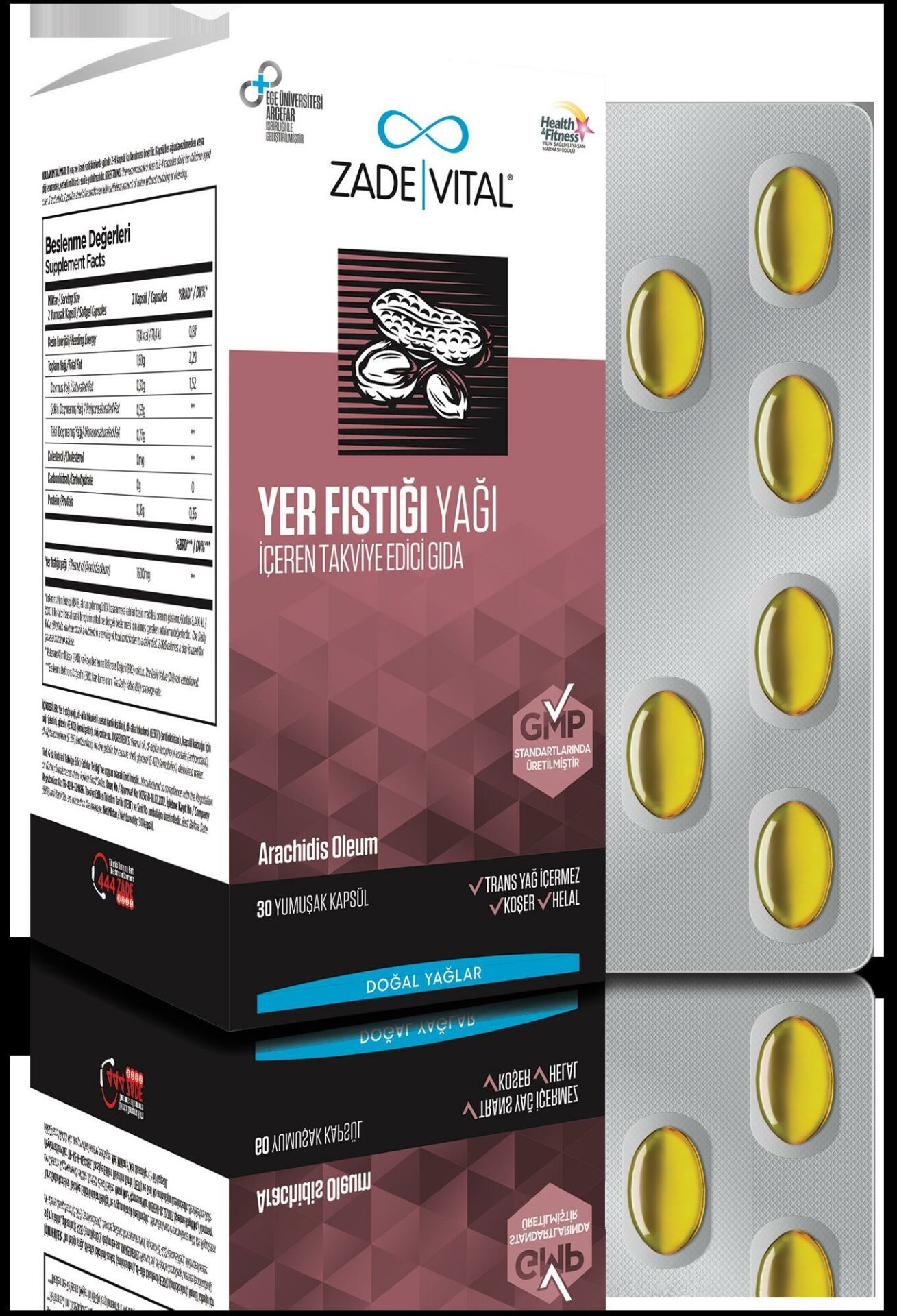 Zade Vital Yer Fıstığı Yağı Blister 30 Kapsül
