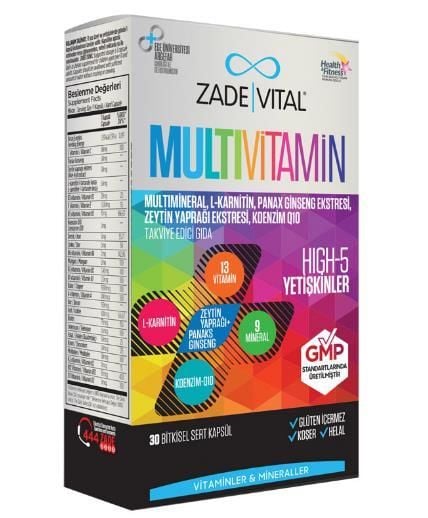 Zade Vital Multivitamin 30 Kapsül