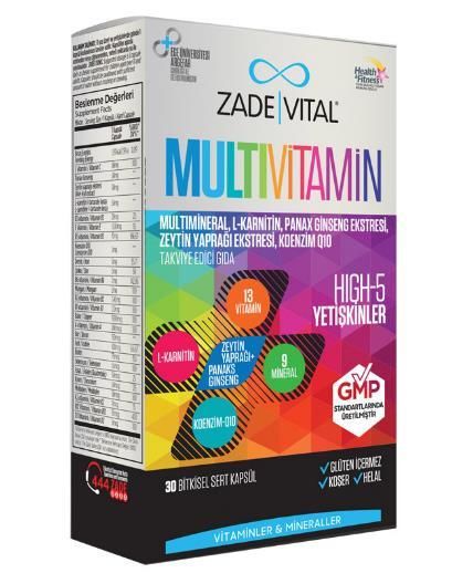 Zade Vital Multivitamin 30 Kapsül