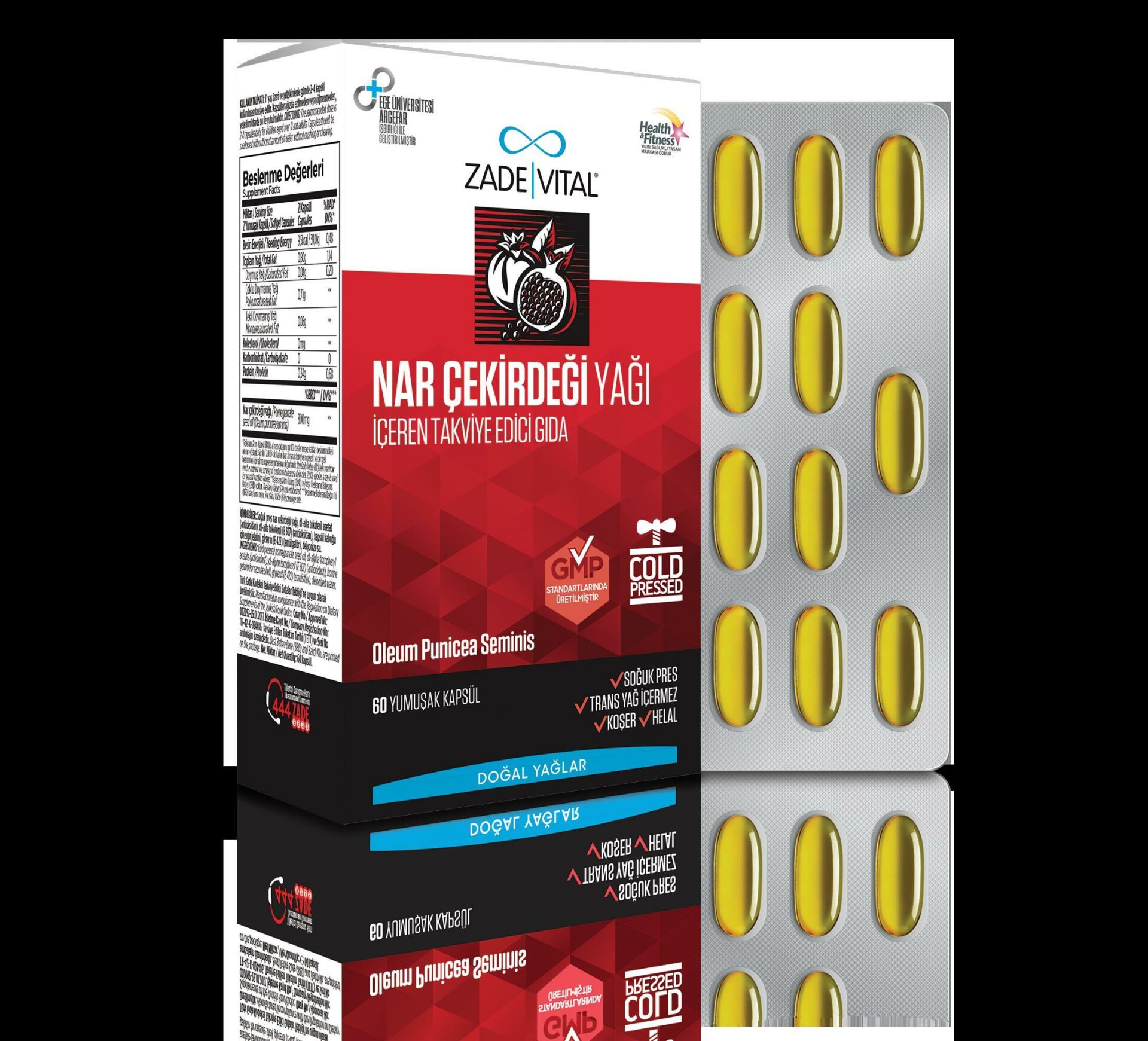 Zade Vital Nar Çekirdeği Yağı 400 mg Blister 60 Kapsül