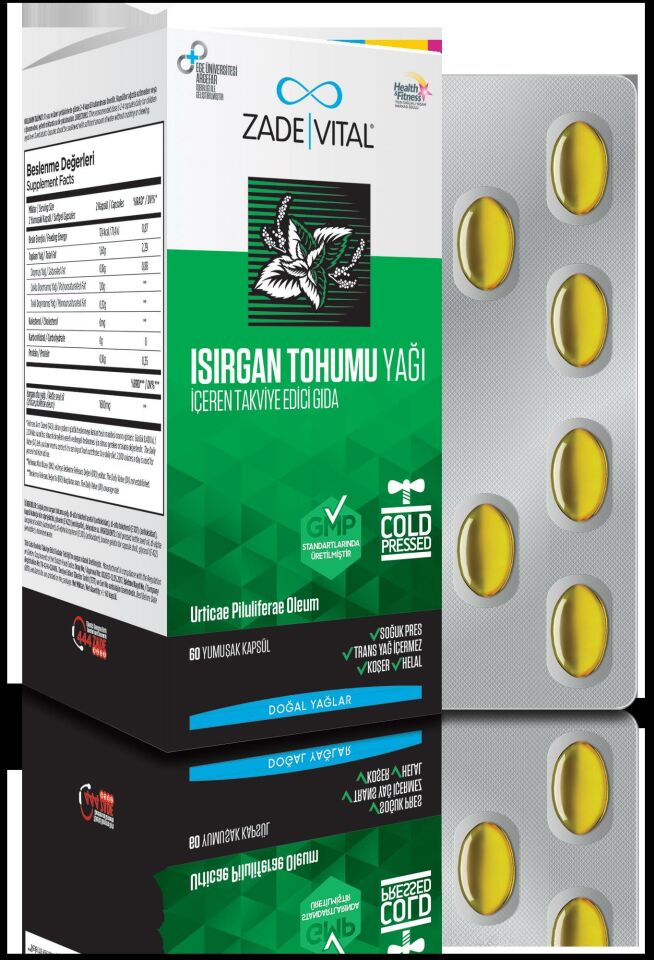 Zade Vital Isırgan Tohumu Yağı Kapsül Blister 60 Kapsül