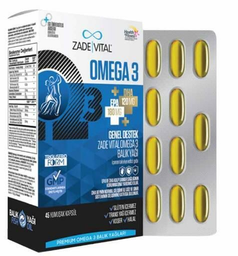 Zade Vital Omega 3 Balık Yağı Premium 45 Kapsül