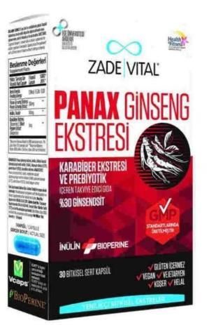 Zade Vital Panax Ginseng 30 Kapsül
