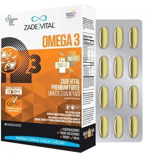 Zade Vital Omega 3 Forte Balık Yağı 40 Yumuşak Kapsül