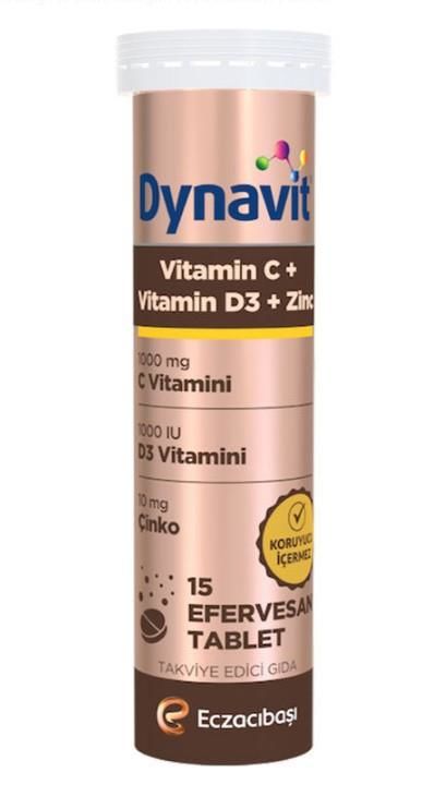 Dynavit Vitamin C + Vitamin D3 + Çinko 15 Efervesan Tablet