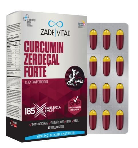 Zade Vital Curcumin Forte Zerdeçal Yağı 1000 mg 40 Kapsül