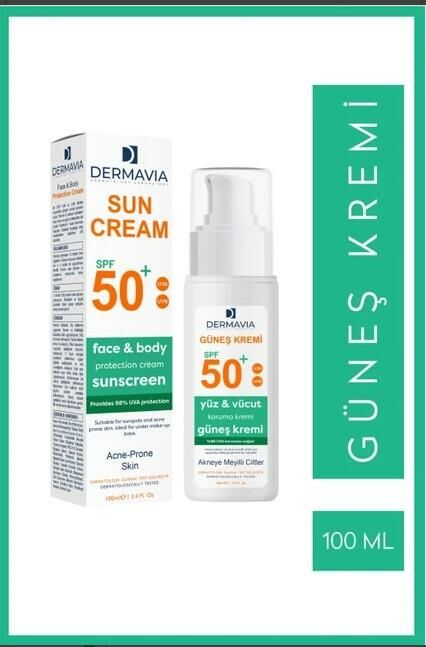 Dermavia Güneş Kremi Akneye Meyilli Ciltler SPF50+ 100 ml