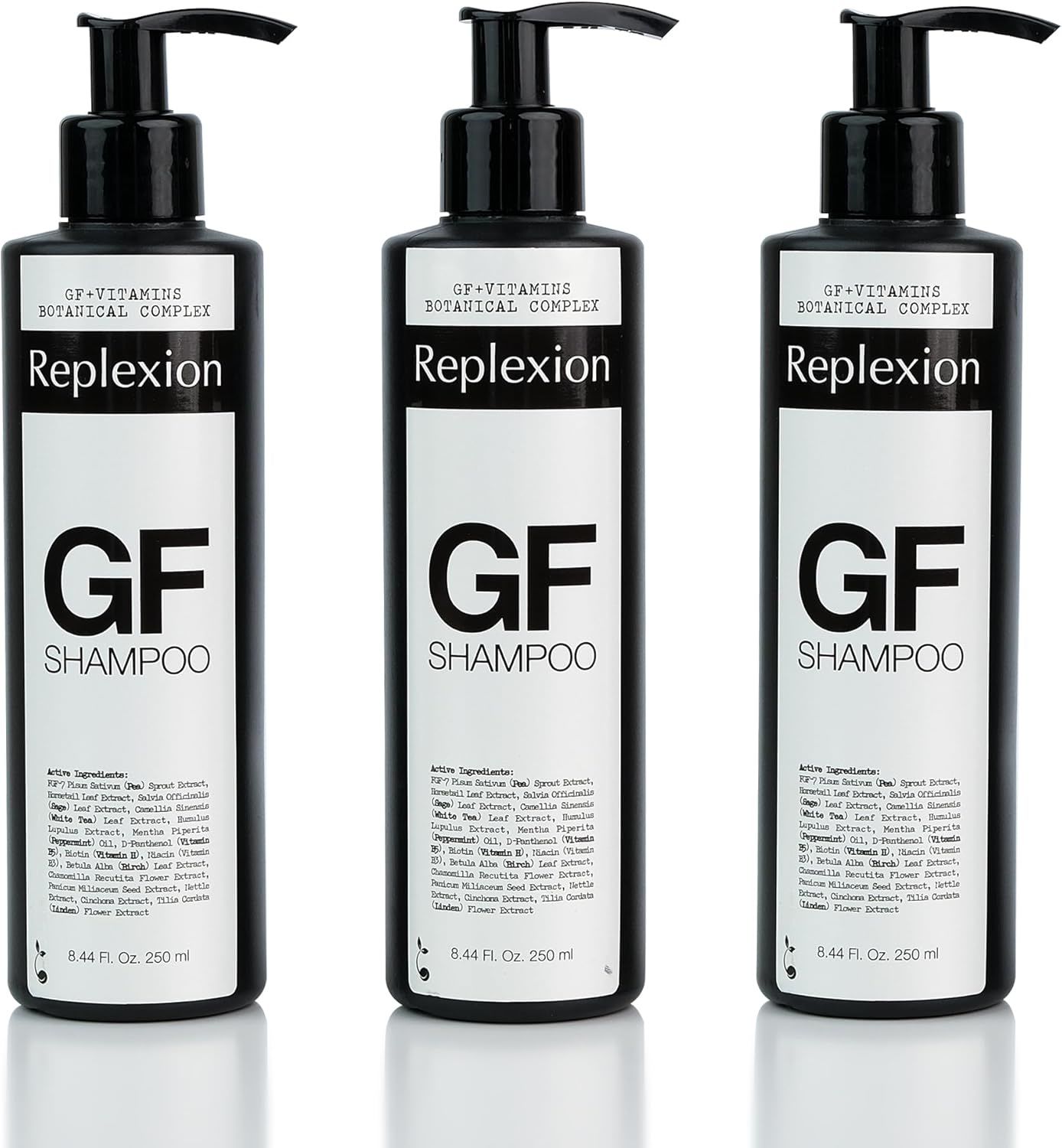 Replexion GF Shampoo 250ml x 3 – 750ml | Saç Kalınlaştırma & Anti-Hair Loss