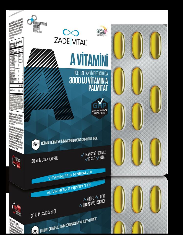 Zade Vital A Vitamini 500 mg 30 Kapsül