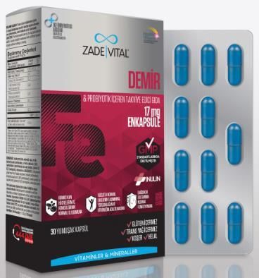 Zade Vital Iron Fe 30 Kapsül