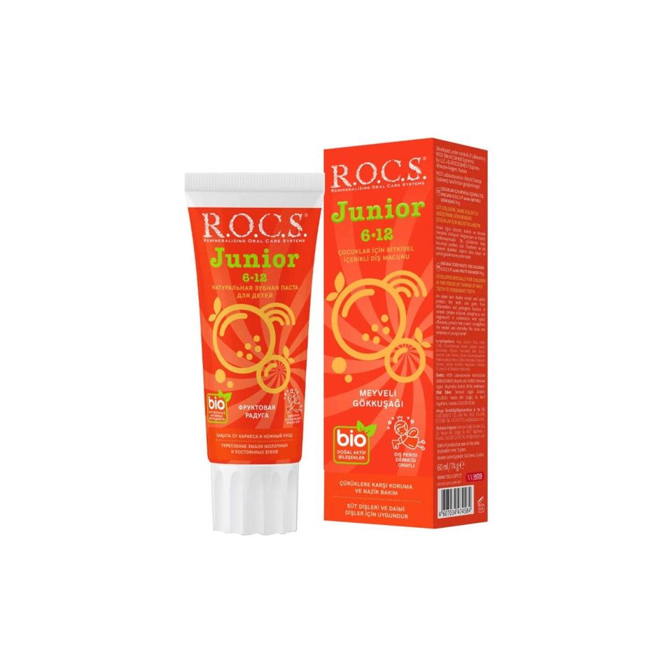 Rocs Junior 6-12 Yaş Meyveli Gökkuşağı Diş Macunu 60 ml