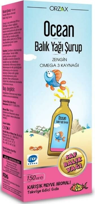 Ocean Fish Oil Tutti Frutti Karışık Meyve Aromalı Şurup 150 ml