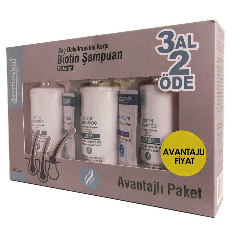 Dermoskin Biotin Saç Dökülmesine Karşı Erkek Şampuanı 200 ml - 3 Al 2 Öde