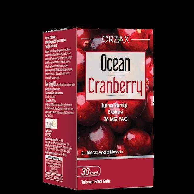 Ocean Cranberry Turna Yemişi Ekstresi 36 mg Pac 30 Kapsül