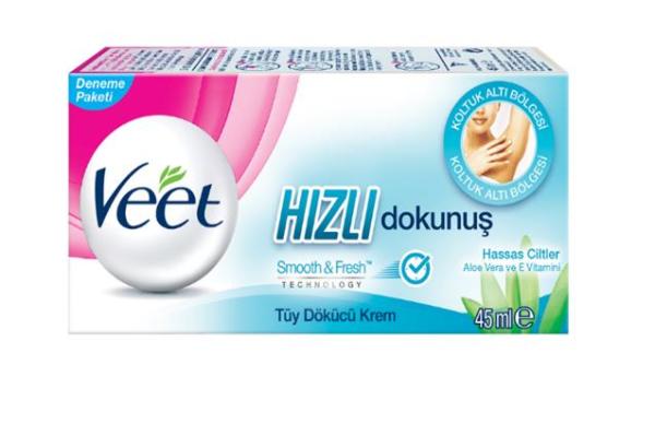 Veet Hızlı Dokunuş Tüy Dökücü Krem Hassas Ciltler İçin 45 ml
